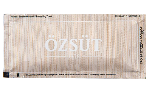 Özsüt / ön yüz — baskılı ıslak mendil baskı örneği